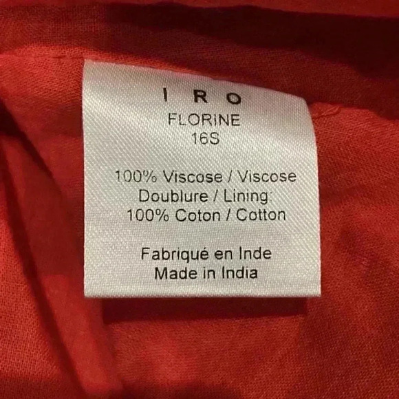 Iro Florine Mini Red Distressed Frayed Short Lace Up Shift Dress - Picture 6 of 7